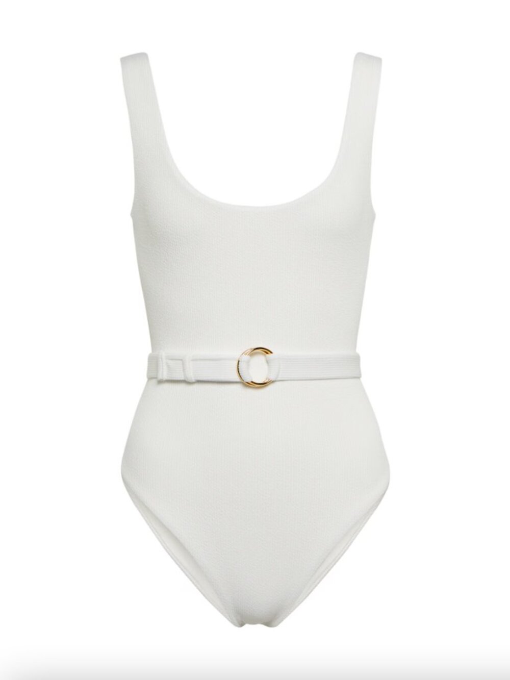 Melissa Odabash Rio white belted one-piece swimsuit 12 NWT